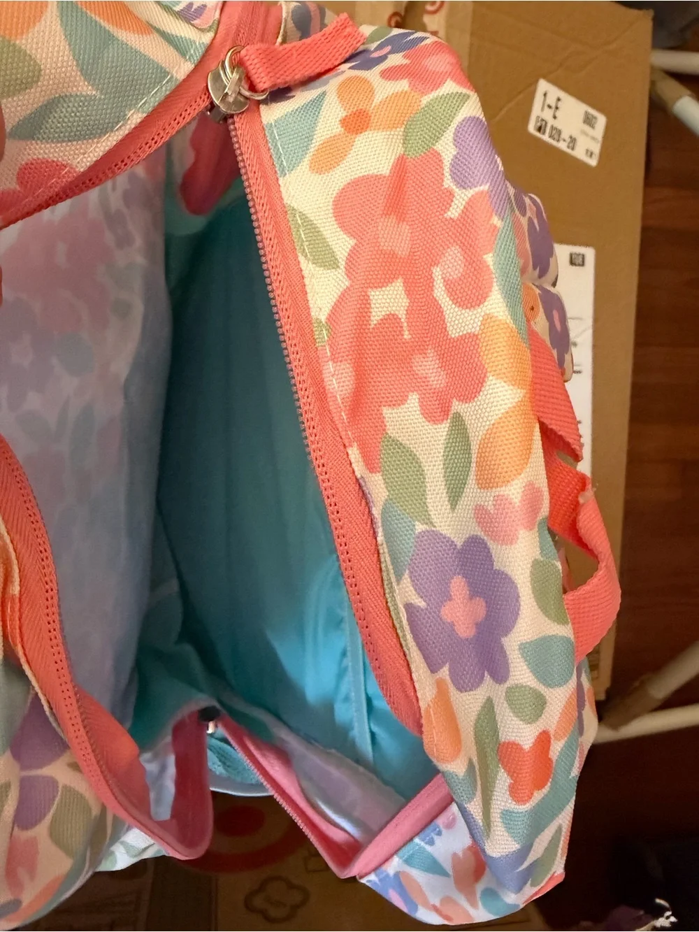 NWT:Kids 16 inches Floral Backpack in Pastel Pink, Blue, Purple w/ laptop sleeve